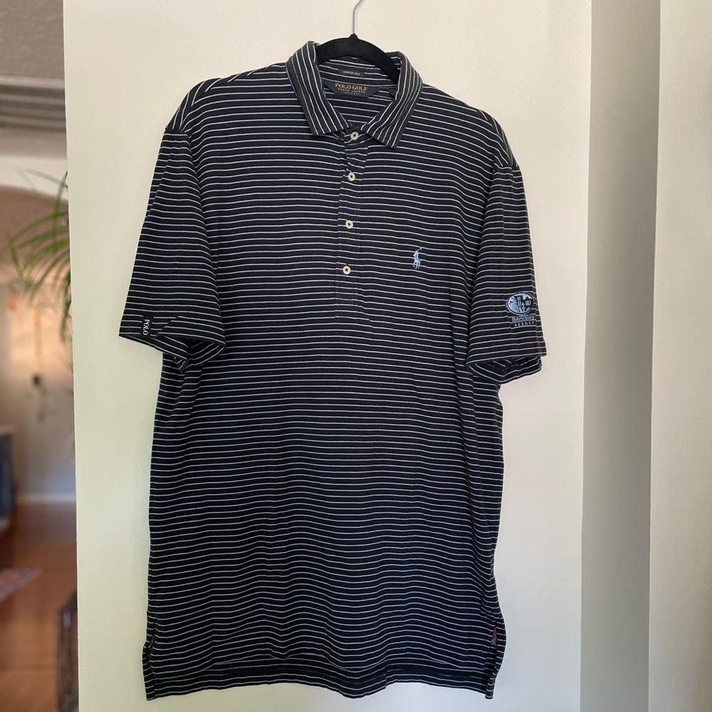 Polo Golf Ralph Lauren Barnsley Resort - Blue Striped Polo Shirt - Size L​​